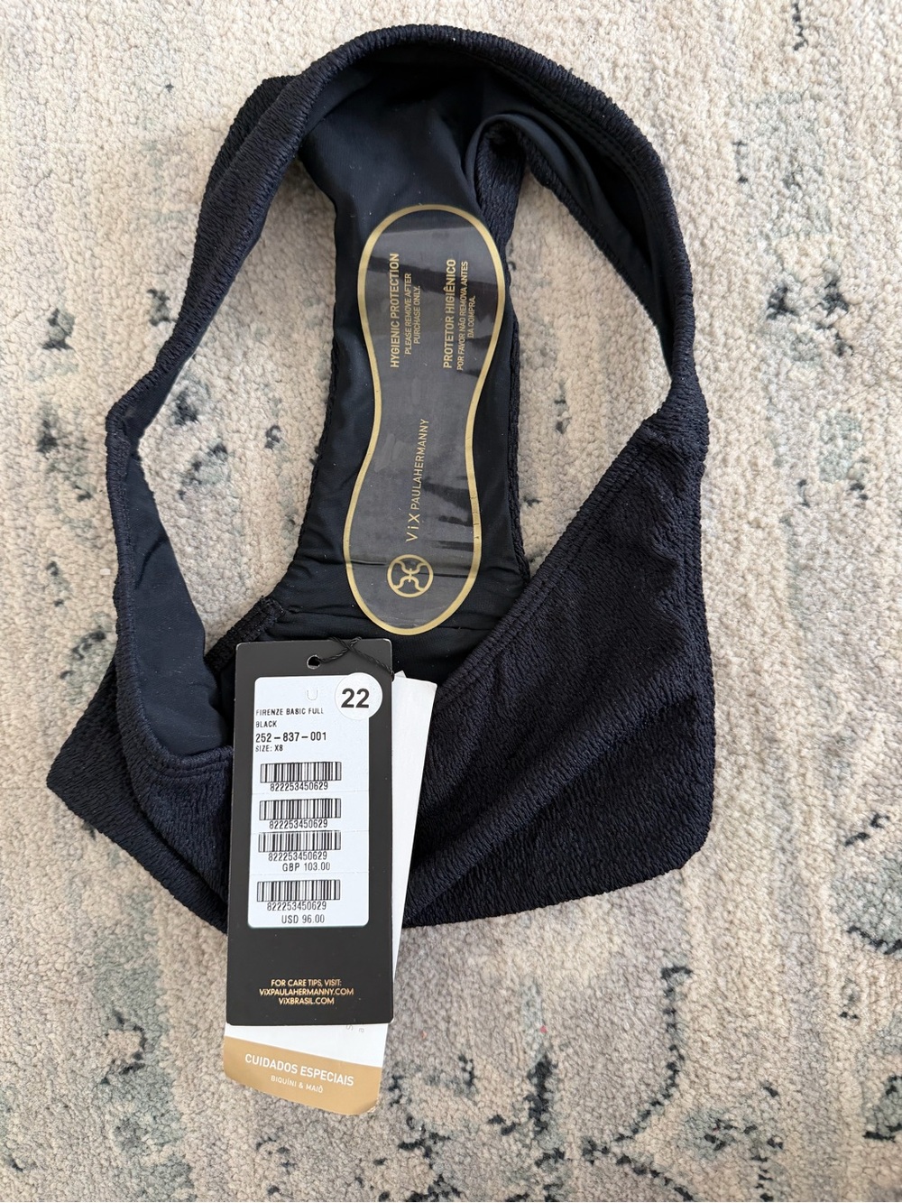 NWT Vix Ferenze Crinkle Full Swim Bikini Bottom Black - Picture 8 of 8
